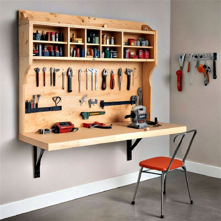 the ultimate space saver fold down workbench