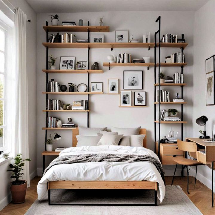 think vertical with high shelving