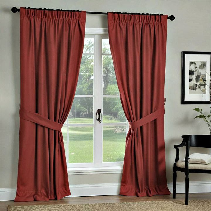 tie back curtains feature fabric strips