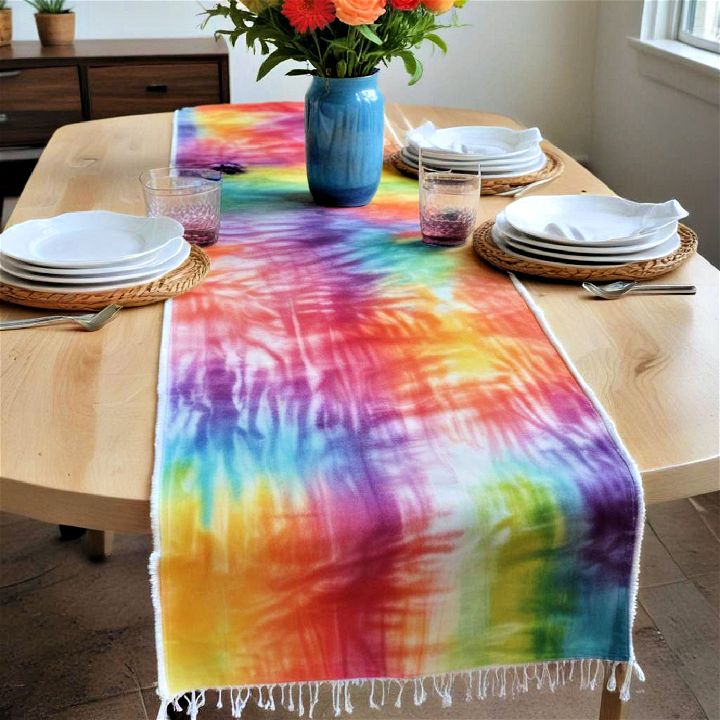 tie dye table runner