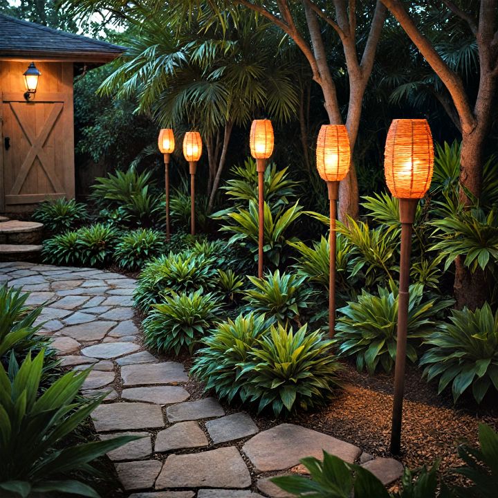 tiki torches for a tropical vibe