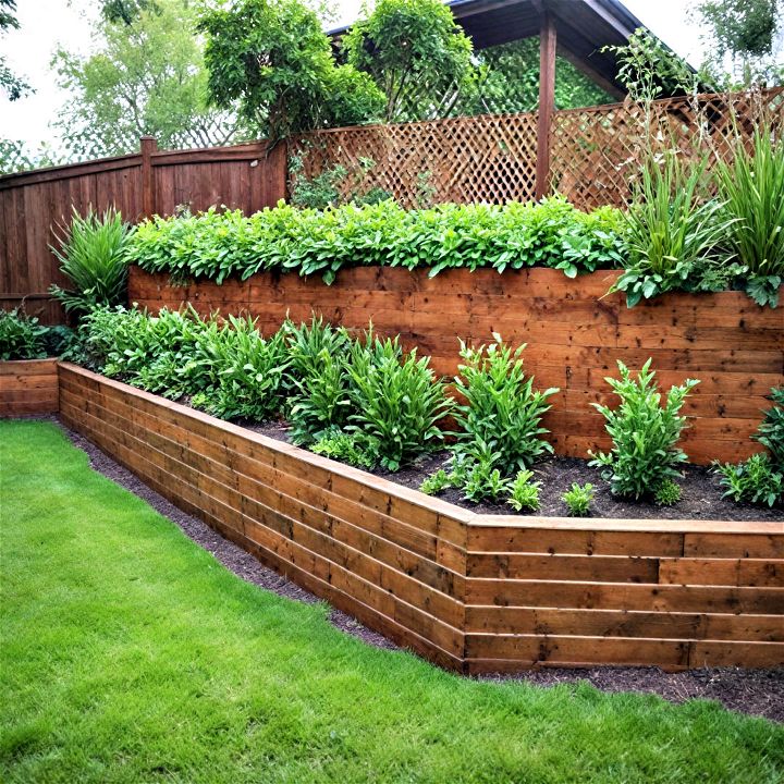 timber wall for garden