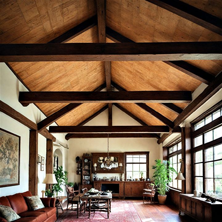 timeless and classic antique style ceiling beams