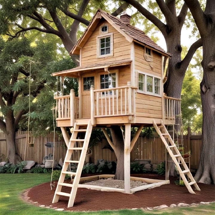 timeless charm classic backyard treehouse