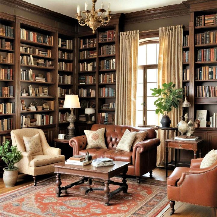 timeless vintage inspired library