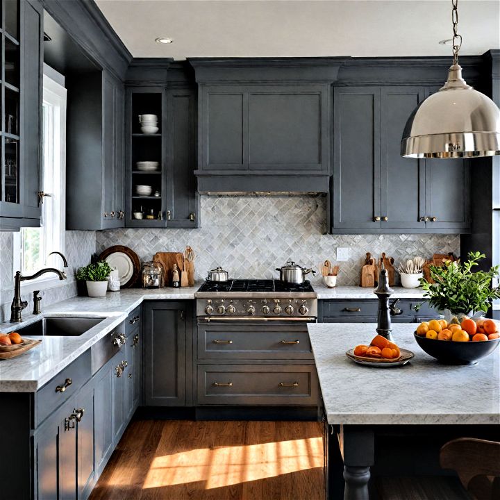 timelessly elegant grey kitchen cabinets