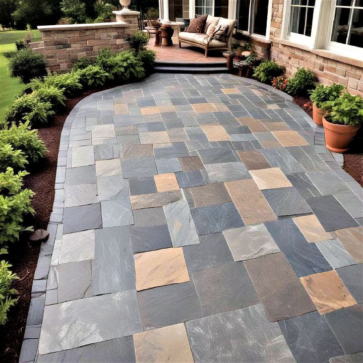 traditional and contemporary slate pavers designs