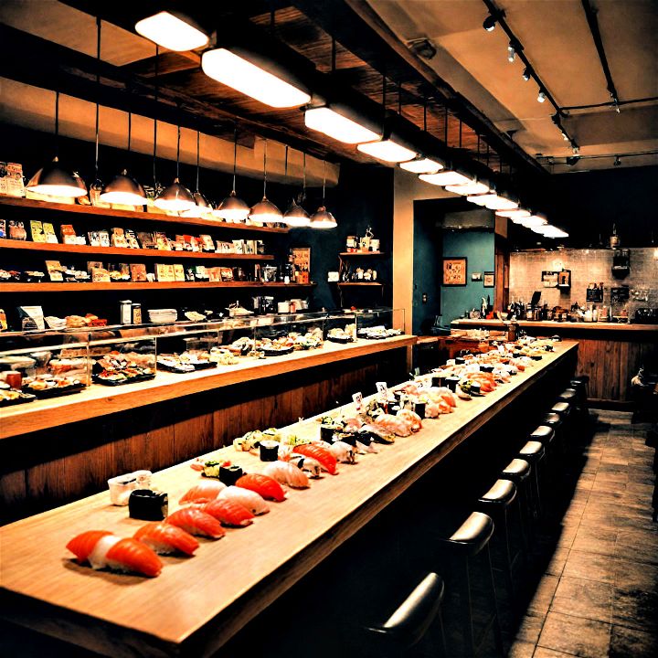 traditional basement sushi bar