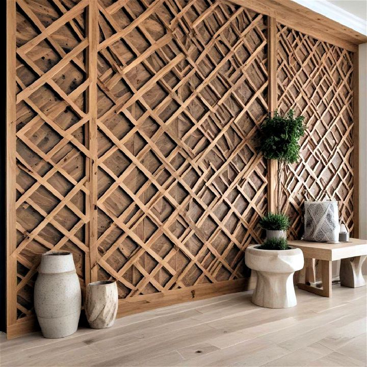 traditional lattice wood walls