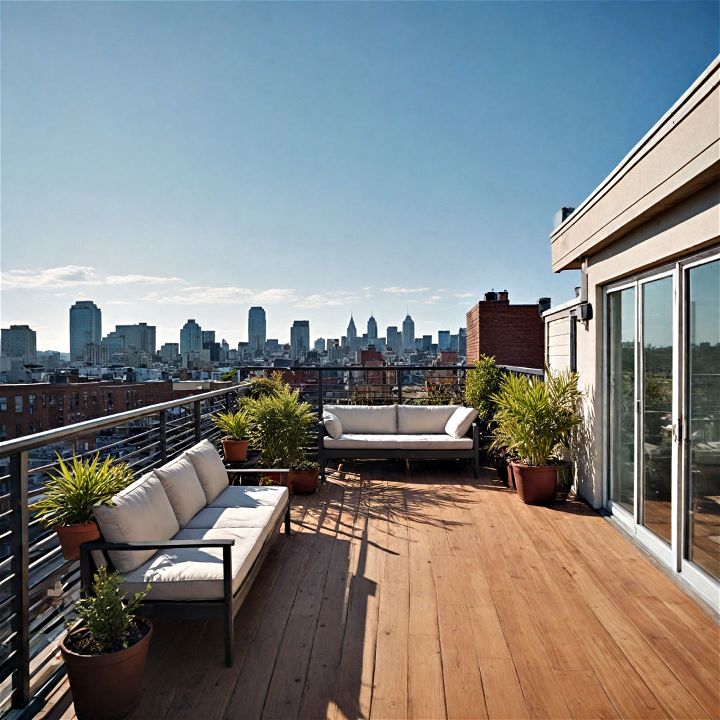 traditional rooftop deck