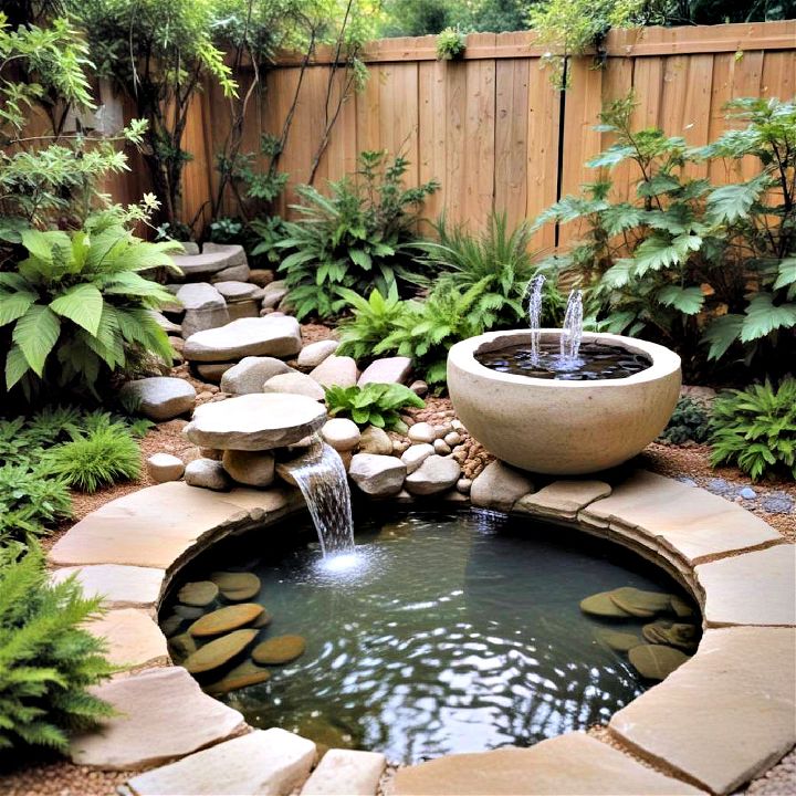 tranquil water feature for zen garden