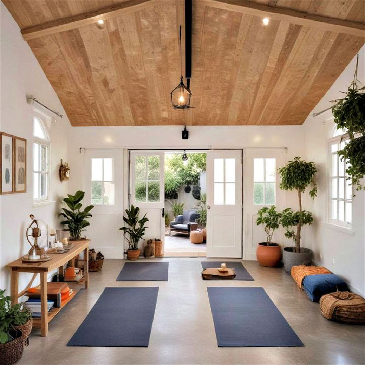 tranquil yoga and meditation space