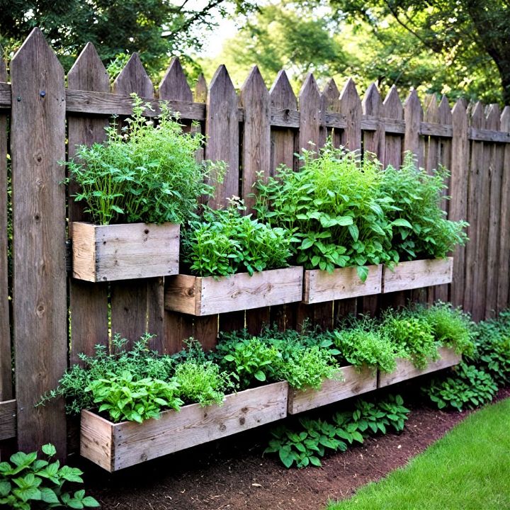 transform a fence into herb garden