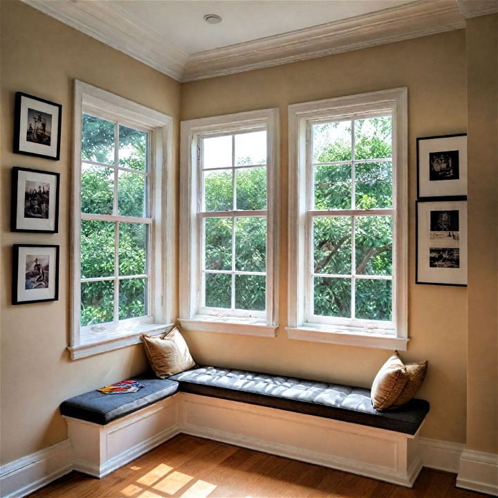 transform your window seat into a gallery viewing bench