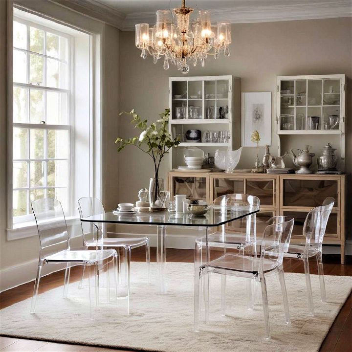 transparent furniture for small dining room