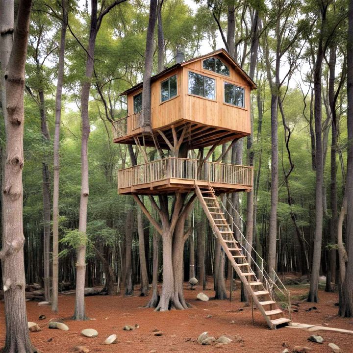 treehouse on stilts ingenious design