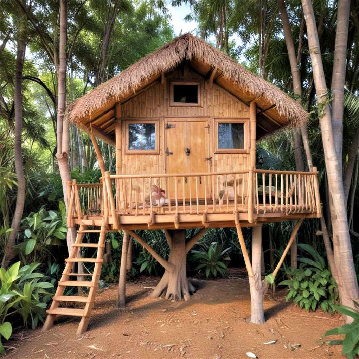 tropical beach treehouse relaxing spot
