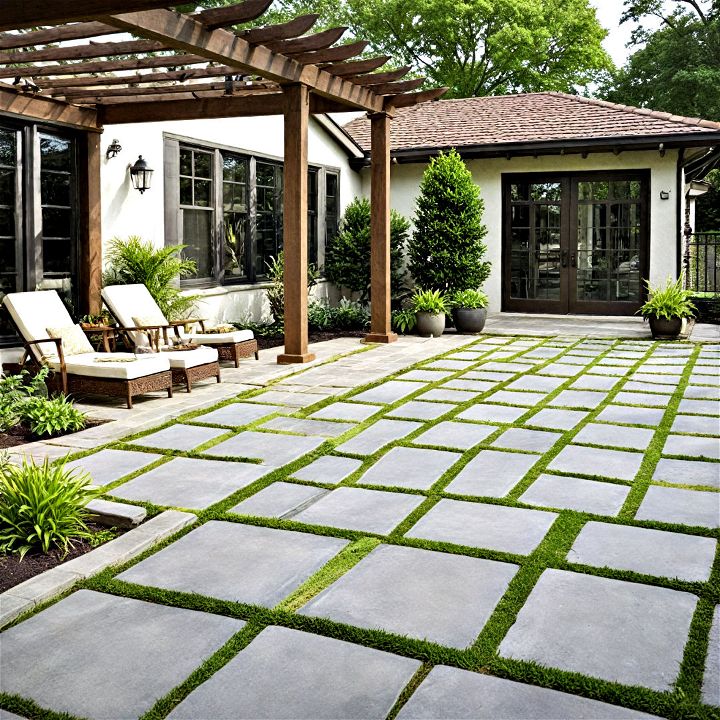 turf and paver combination