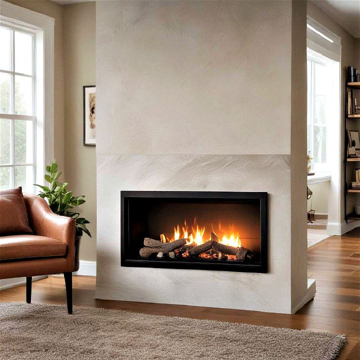 two sided electric fireplace for a dramatic design