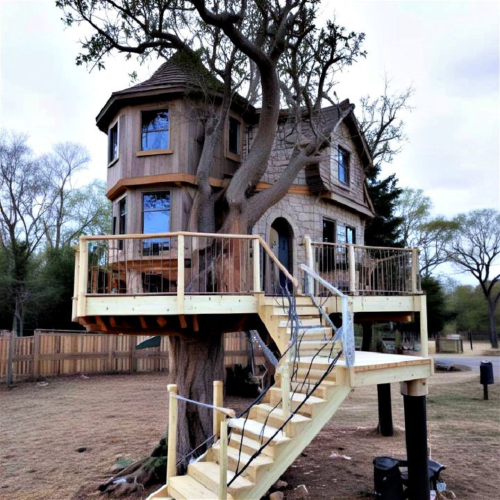 two story treehouse fortress spacious design