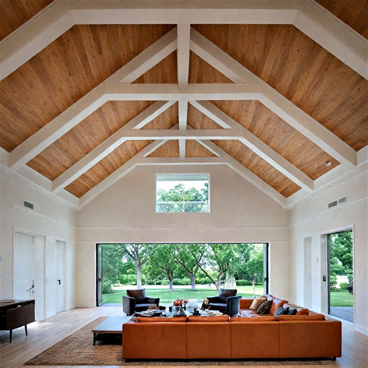 two tone wood ceiling design