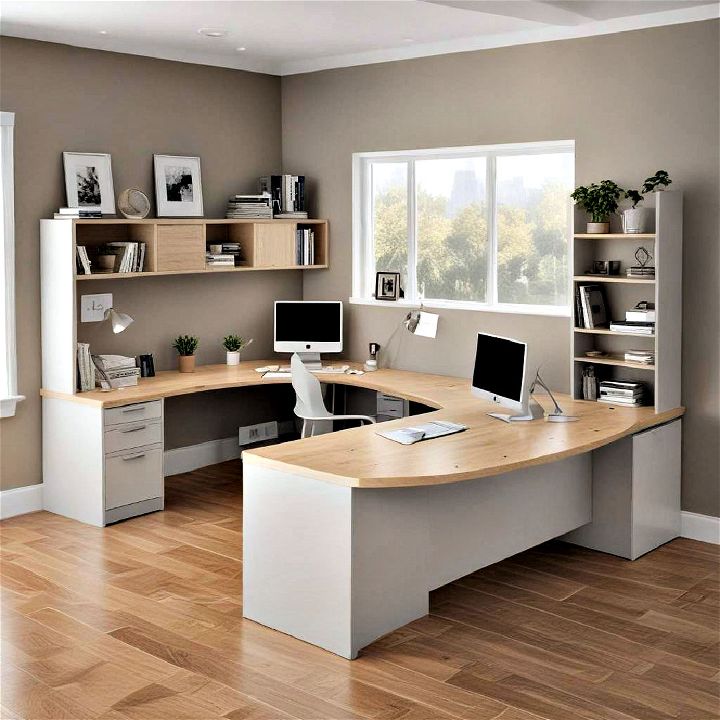 u shaped desk for multitaskers