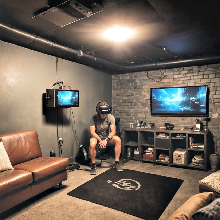 ultimate basement virtual reality room