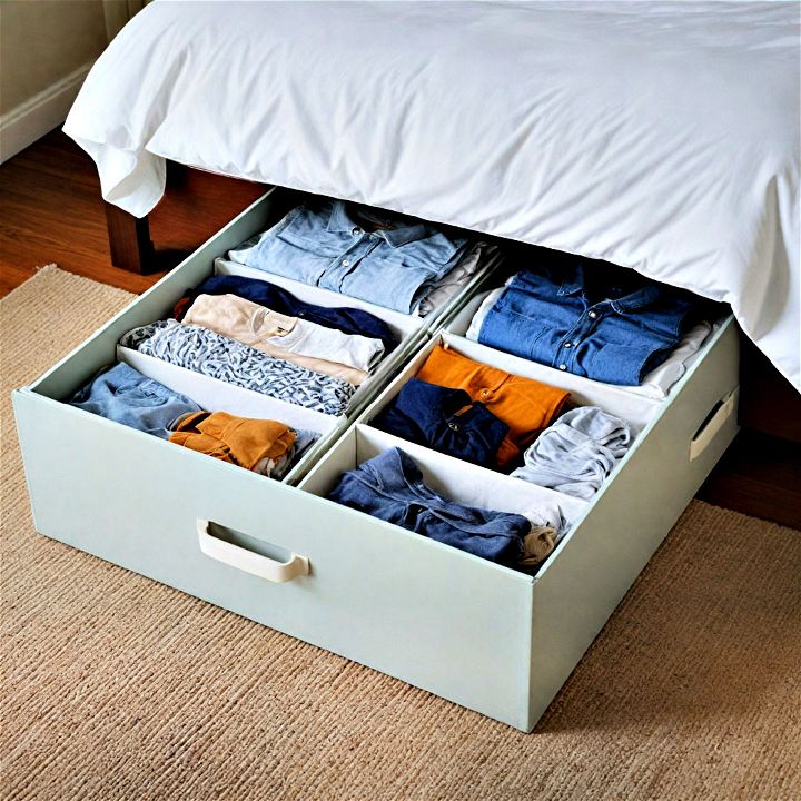 under bed clothes storage boxes