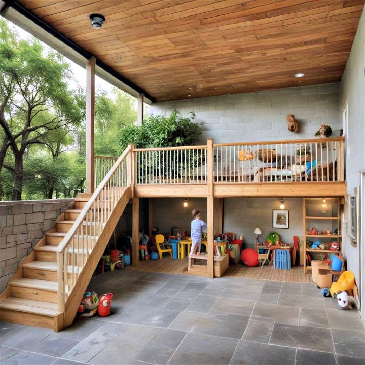 under deck space into a play area for kids