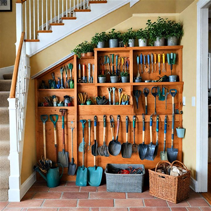 under stair garden tool storage