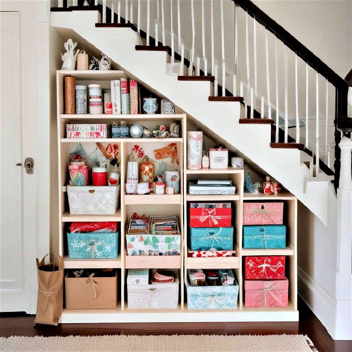 under stair gift wrapping station