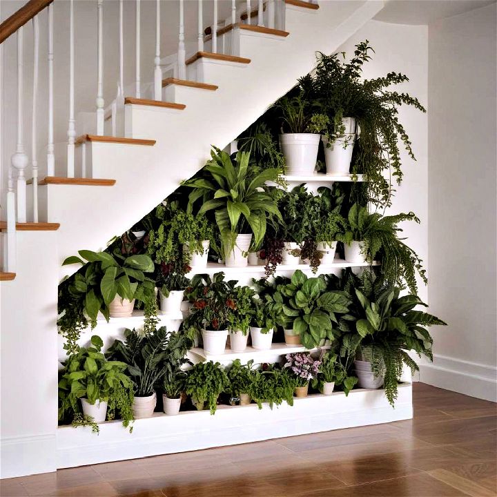 under stairs greenery for a small indoor garden