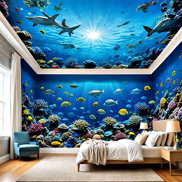 underwater scene ceiling wallpaper