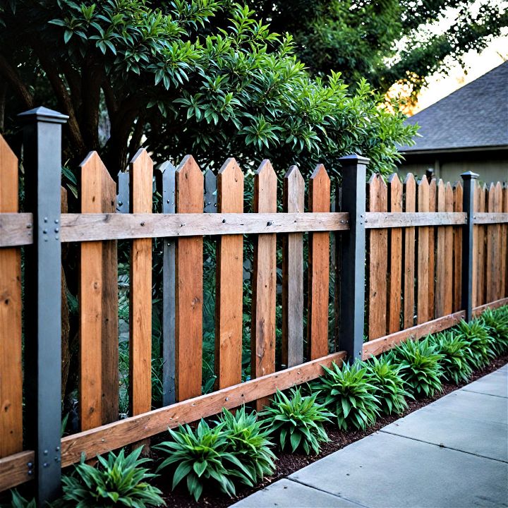 unique and customizable wood metal front yard fence