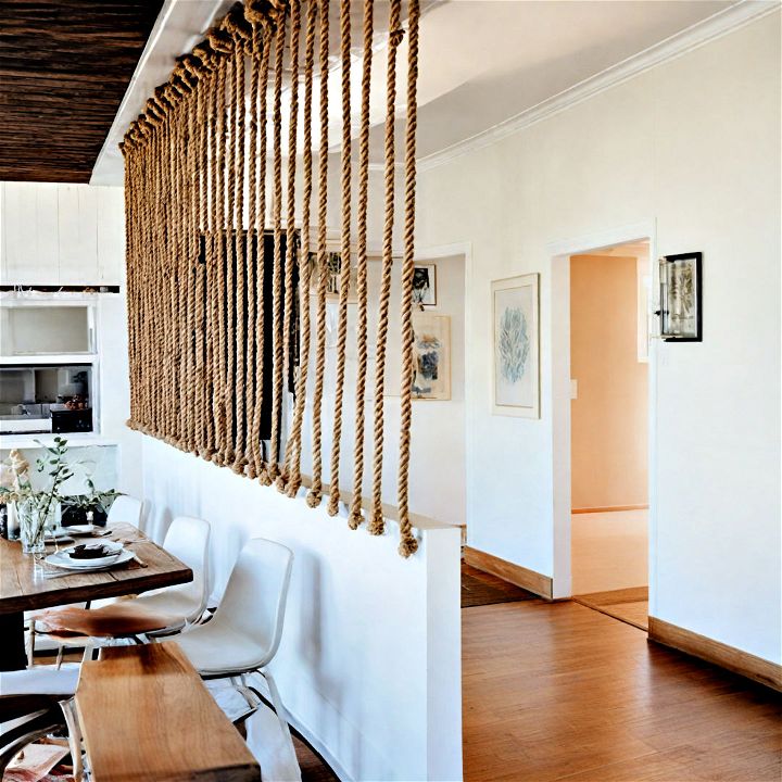 unique and eclectic rope half wall