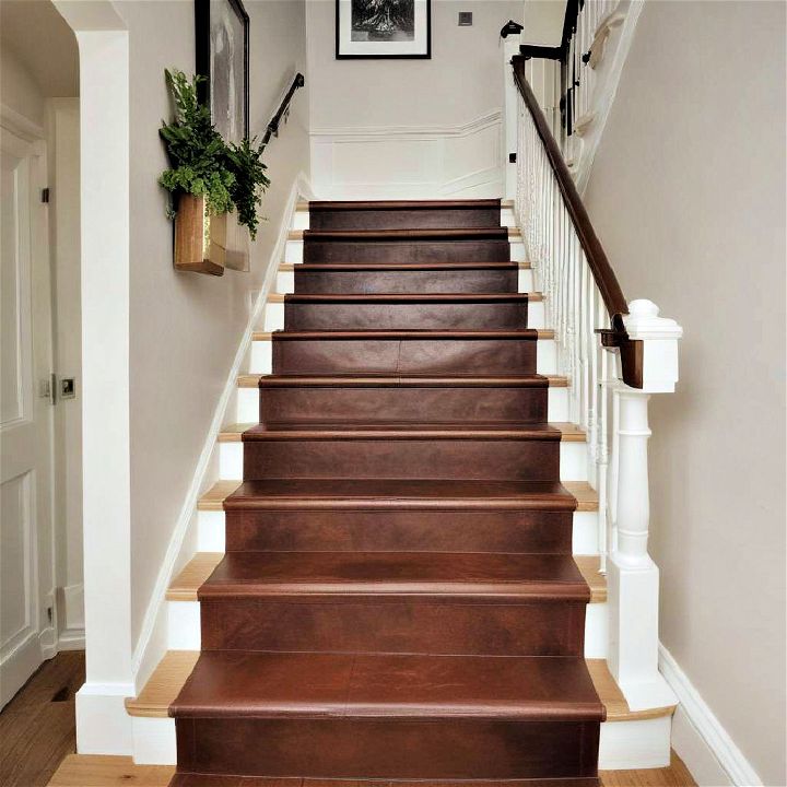 unique and luxurious leather runner for stair