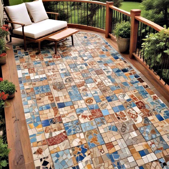 unique artistic mosaic deck