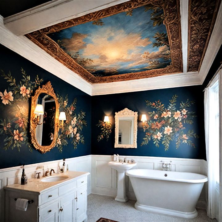 unique bathroom ceiling mural