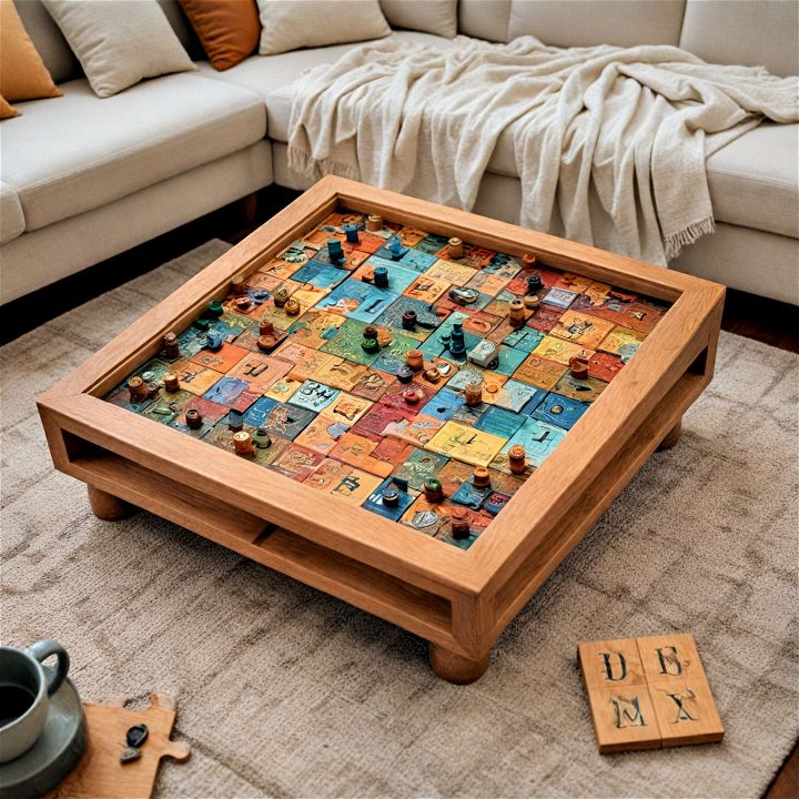 unique beautifully designed coffee table with board game