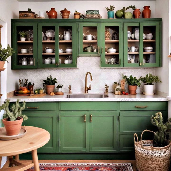 unique cactus green bohemian cabinets