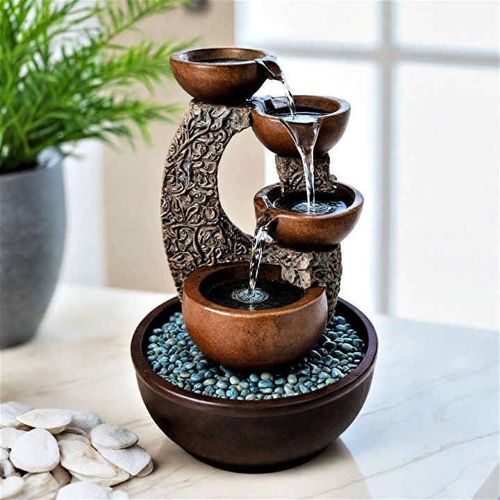 unique compact indoor fountain to add a zen like atmosphere