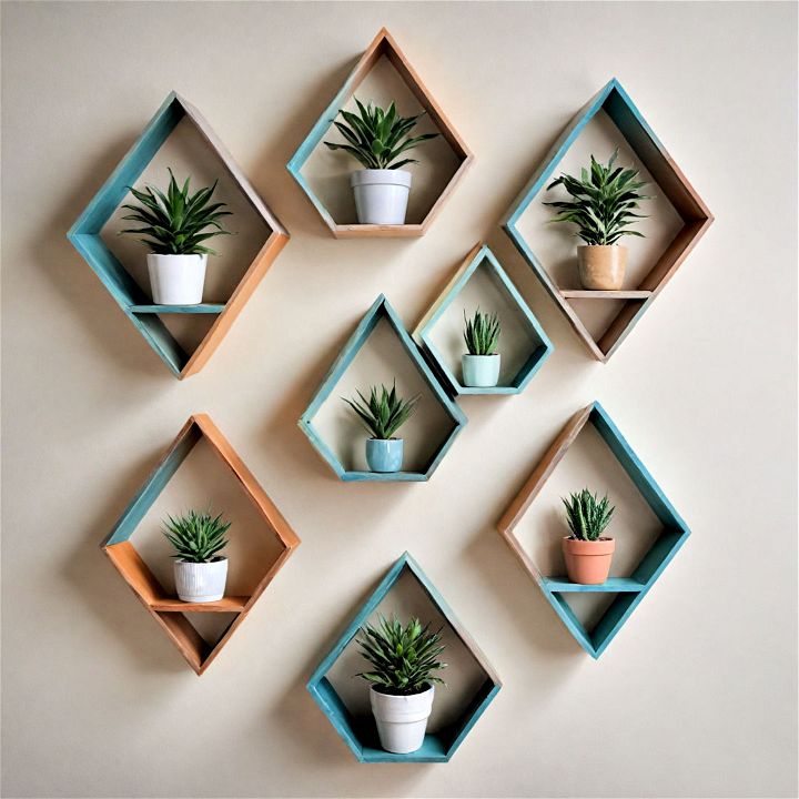 unique geometric wall shelves