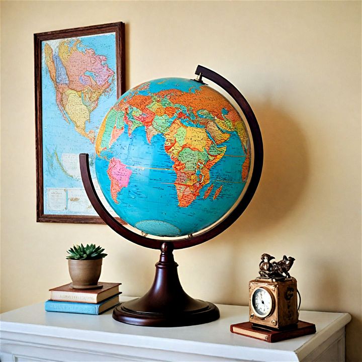 unique globe or map wall art