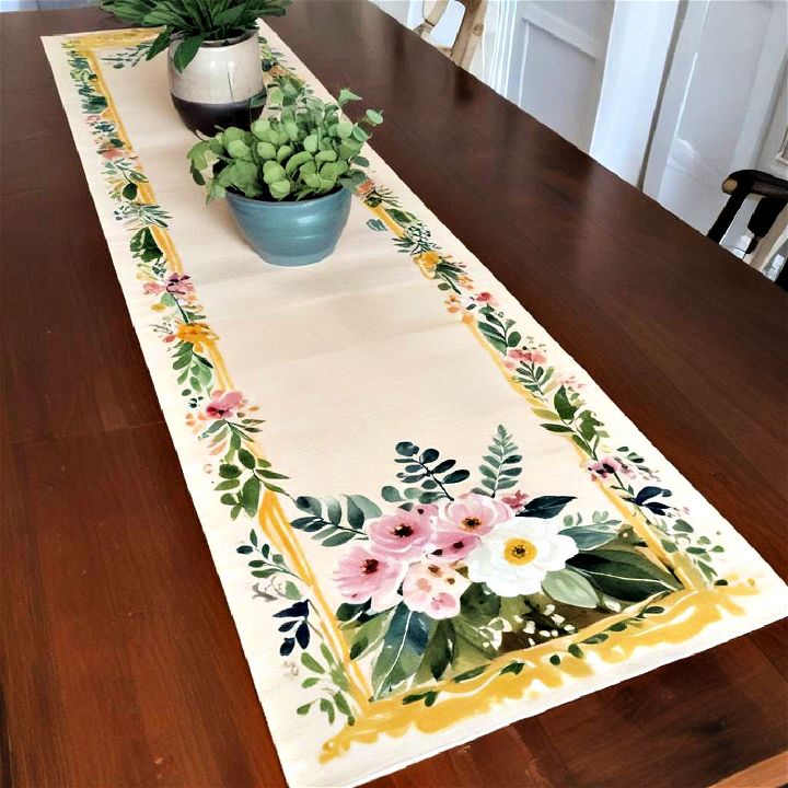 unique hand painted runner