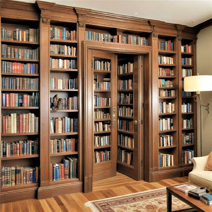 unique library with hidden door