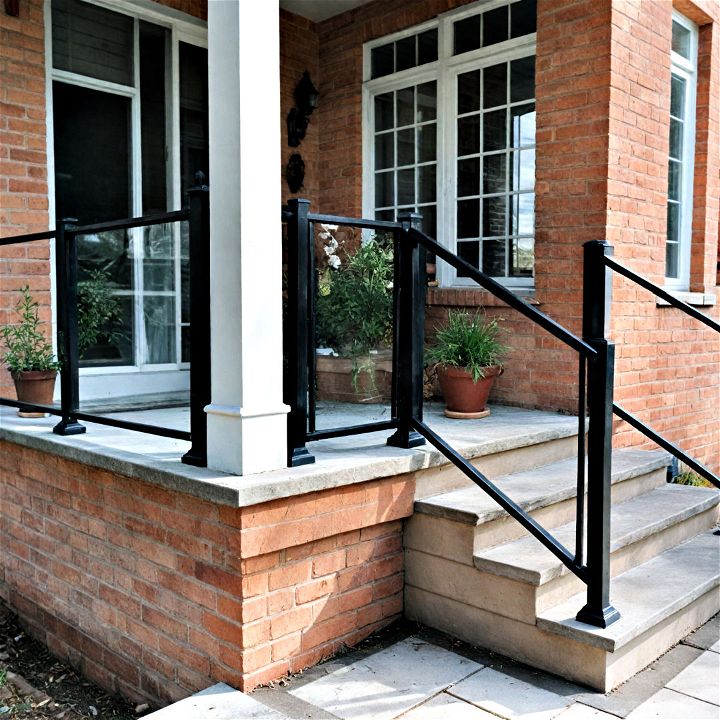 unique mirrored railings to reflect the beauty of your porch