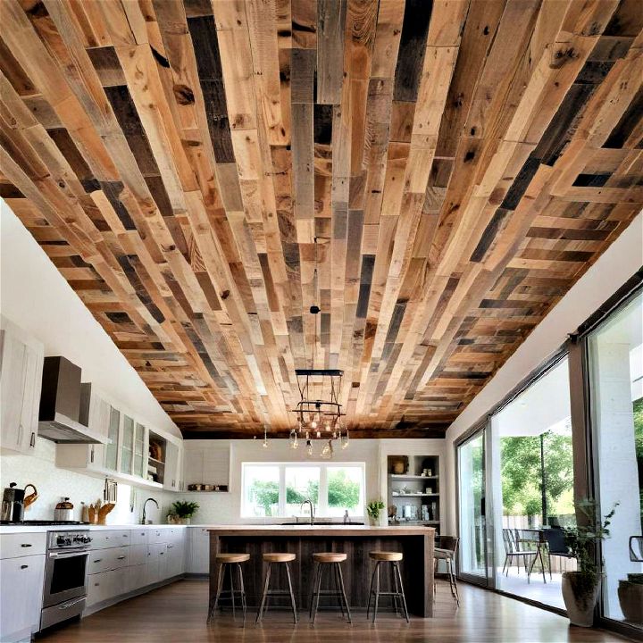 unique reclaimed wood ceiling