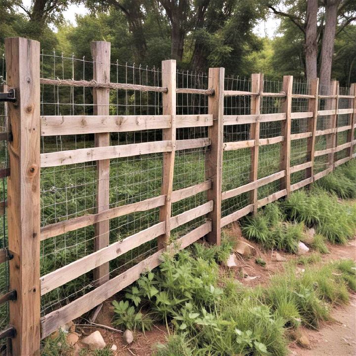 unique rustic pallet and wire fence