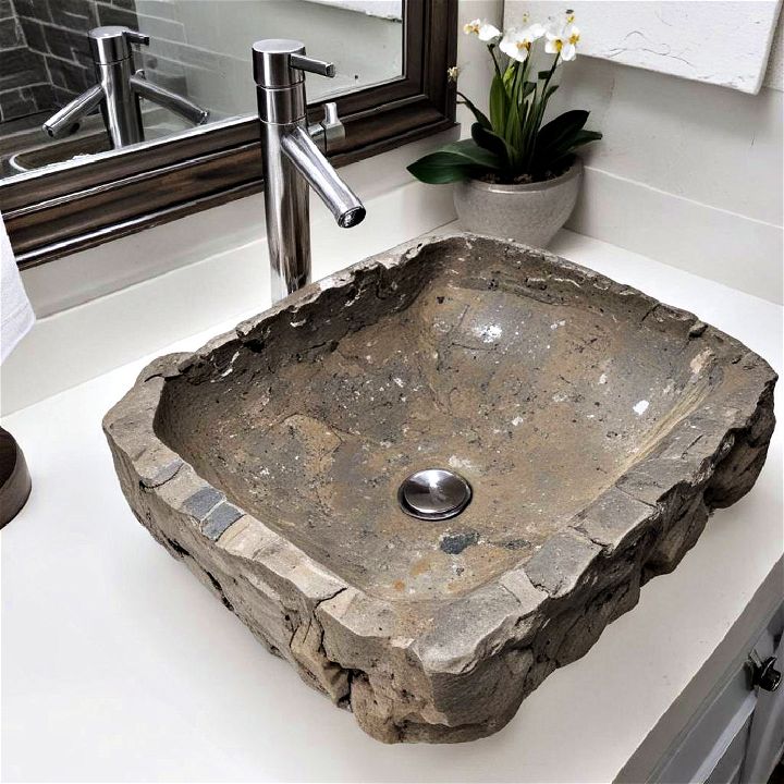 unique rustic stone sink