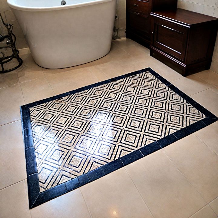 unique tile rugs for bathroom